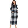 image:imageEkouaer Womens Flannel Robe Zipper Front Robes Full Length BathrobeSXXLBlack Blue Green Plaid