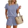 image:imageEkouaer Womens Romper 2026 Summer Casual Short Jumpsuits Beach Vacation Clothes with PocketsGray Blue