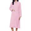 image:imageEkouaer Womens Zipper Robes Long Sleeve Loungewear Knee Length Housecoat Fleece Bathrobe with Pockets SXXLDark Pink