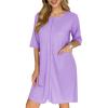 image:imageEkouaer Zip Up Robes for Women Short Waffle Bathrobe Lightweight house coat 34 Sleeve Soft Nightgown with Pockets S3XLLavender