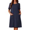 image:imageEkouaer Zipper Robes for Women Short Sleeve Waffle Knit Bathrobe Lightweight House Coat with Pockets Soft LoungwearAnavy Blue