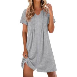 image:imageEKOUAER Women Zipper Robes Short Bathrobe Lightweight Mumu Duster House Coat with Pockets Soft Moo Moo NightgownLight Grey