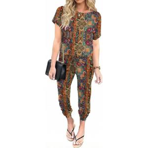 image:imageEkouaer Jumpsuits for Women Dressy Summer Romper Casual Spring Vacation Outfits 2026 One Piece Travel ClothesFloral 721