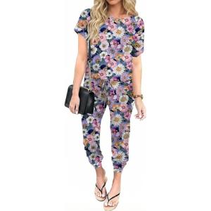 image:imageEkouaer Jumpsuits for Women Dressy Summer Romper Casual Spring Vacation Outfits 2026 One Piece Travel ClothesLilac