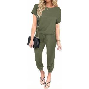 image:imageEkouaer Jumpsuits for Women Dressy Summer Romper Casual Spring Vacation Outfits 2026 One Piece Travel ClothesOlive