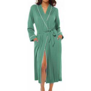 image:imageEkouaer Kimono Robes for Women Long Lightweight Knit Bathrobe Shawl Soft Sleepwear Casual Ladies Loungewear SXXLCeladon Green