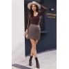 image:imageEKOUAER Deep V Neck Shirts for Women Long Sleeve Thermal Tops Slim Fit Lightweight Undershirts Soft Low Cut Tees XSXXLBrown