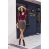 image:imageEKOUAER Deep V Neck Shirts for Women Long Sleeve Thermal Tops Slim Fit Lightweight Undershirts Soft Low Cut Tees XSXXLDark Red
