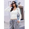 image:imageEKOUAER Deep V Neck Shirts for Women Long Sleeve Thermal Tops Slim Fit Lightweight Undershirts Soft Low Cut Tees XSXXLWhtie