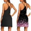image:imageEkouaer 2 Pack Nightgown for Womens Nightshirt Sleepwear Sleep Tank Chemise Racerback Sleeveless Dress2 Pack Black  Cherry Blossoms