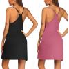 image:imageEkouaer 2 Pack Nightgown for Womens Nightshirt Sleepwear Sleep Tank Chemise Racerback Sleeveless Dress2 Pack Black  Peach Red