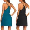 image:imageEkouaer 2 Pack Nightgown for Womens Nightshirt Sleepwear Sleep Tank Chemise Racerback Sleeveless Dress2 Packblackblue Green