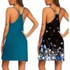 image:imageEkouaer 2 Pack Nightgown for Womens Nightshirt Sleepwear Sleep Tank Chemise Racerback Sleeveless Dress2 Packblue Green  Butterfly Print