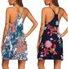 image:imageEkouaer 2 Pack Nightgown for Womens Nightshirt Sleepwear Sleep Tank Chemise Racerback Sleeveless Dress2 Packgreen Ethnicblack Flower