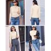 image:imageEkouaer 3 Pack Mock Turtlenecks Tops for Women Long Sleeve Ribbed Shirts Thermal Slim Fit Lightweight Undershirts SXXLBlackBeigeBrown