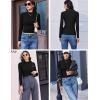 image:imageEkouaer 3 Pack Mock Turtlenecks Tops for Women Long Sleeve Ribbed Shirts Thermal Slim Fit Lightweight Undershirts SXXLBlackBlueRed