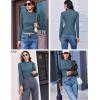 image:imageEkouaer 3 Pack Mock Turtlenecks Tops for Women Long Sleeve Ribbed Shirts Thermal Slim Fit Lightweight Undershirts SXXLBlackWhiteHaze Blue
