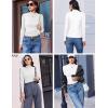 image:imageEkouaer 3 Pack Mock Turtlenecks Tops for Women Long Sleeve Ribbed Shirts Thermal Slim Fit Lightweight Undershirts SXXLBlackWhitePink