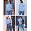 image:imageEkouaer 3 Pack Mock Turtlenecks Tops for Women Long Sleeve Ribbed Shirts Thermal Slim Fit Lightweight Undershirts SXXLBlueWhiteBlack