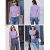 image:imageEkouaer 3 Pack Mock Turtlenecks Tops for Women Long Sleeve Ribbed Shirts Thermal Slim Fit Lightweight Undershirts SXXLPurpleWhiteBlack