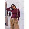 image:imageEkouaer 3 Pack Women Long Sleeve Crew Neck Shirts Basic Thermal Tops Slim Fit Ruch Side Tees Going Out Layering Thirts XSXXLBlackWhiteDark Red
