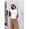 image:imageEkouaer 3 Pack Women Long Sleeve Crew Neck Shirts Basic Thermal Tops Slim Fit Ruch Side Tees Going Out Layering Thirts XSXXLBlackWhiteGrey