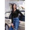 image:imageEkouaer Long Sleeve Shirts for Women V Neck Basic Ribbed T Shirt Thermal Undershirts Slim Fit Casual Tee TopsBlack