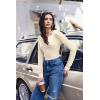 image:imageEkouaer Long Sleeve Shirts for Women V Neck Basic Ribbed T Shirt Thermal Undershirts Slim Fit Casual Tee TopsBrick Red