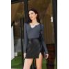 image:imageEkouaer Long Sleeve Shirts for Women V Neck Basic Ribbed T Shirt Thermal Undershirts Slim Fit Casual Tee TopsDark Grey