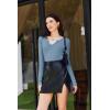 image:imageEkouaer Long Sleeve Shirts for Women V Neck Basic Ribbed T Shirt Thermal Undershirts Slim Fit Casual Tee TopsHaze Blue