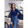 image:imageEkouaer Long Sleeve Shirts for Women V Neck Basic Ribbed T Shirt Thermal Undershirts Slim Fit Casual Tee TopsNavy
