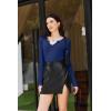image:imageEkouaer Long Sleeve Shirts for Women V Neck Basic Ribbed T Shirt Thermal Undershirts Slim Fit Casual Tee TopsNavy