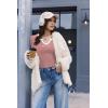 image:imageEkouaer Long Sleeve Shirts for Women V Neck Basic Ribbed T Shirt Thermal Undershirts Slim Fit Casual Tee TopsRed White Stripe