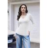 image:imageEkouaer Long Sleeve Shirts for Women V Neck Basic Ribbed T Shirt Thermal Undershirts Slim Fit Casual Tee TopsWhite