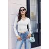 image:imageEkouaer Long Sleeve Shirts for Women V Neck Basic Ribbed T Shirt Thermal Undershirts Slim Fit Casual Tee TopsWhite