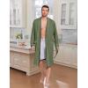 image:imageEkouaer Mens Robes Lightweight Knit Bathrobe Long Sleeve Kimono Robe V Neck Spa Knee Length Sleepwear with Pockets SXXLArmy Green