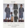 image:imageEkouaer Mens Robes Lightweight Knit Bathrobe Long Sleeve Kimono Robe V Neck Spa Knee Length Sleepwear with Pockets SXXLDark Gray