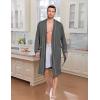 image:imageEkouaer Mens Robes Lightweight Knit Bathrobe Long Sleeve Kimono Robe V Neck Spa Knee Length Sleepwear with Pockets SXXLDark Gray
