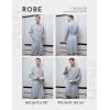 image:imageEkouaer Mens Robes Lightweight Knit Bathrobe Long Sleeve Kimono Robe V Neck Spa Knee Length Sleepwear with Pockets SXXLLight Gray