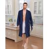 image:imageEkouaer Mens Robes Lightweight Knit Bathrobe Long Sleeve Kimono Robe V Neck Spa Knee Length Sleepwear with Pockets SXXLNavy Blue