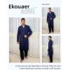image:imageEkouaer Mens Robes Lightweight Knit Bathrobe Long Sleeve Kimono Robe V Neck Spa Knee Length Sleepwear with Pockets SXXLNavy Blue