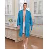 image:imageEkouaer Mens Robes Lightweight Knit Bathrobe Long Sleeve Kimono Robe V Neck Spa Knee Length Sleepwear with Pockets SXXLTurquoise