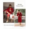 image:imageEkouaer Mens Robes Lightweight Knit Bathrobe Long Sleeve Kimono Robe V Neck Spa Knee Length Sleepwear with Pockets SXXLWine Red