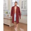 image:imageEkouaer Mens Robes Lightweight Knit Bathrobe Long Sleeve Kimono Robe V Neck Spa Knee Length Sleepwear with Pockets SXXLWine Red