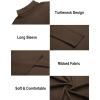 image:imageEkouaer Mens Turtleneck Shirts Ribbed Lightweight Sweater Long Sleeve Casual Pullover Thermal Undershirts SXXLBrown