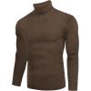 image:imageEkouaer Mens Turtleneck Shirts Ribbed Lightweight Sweater Long Sleeve Casual Pullover Thermal Undershirts SXXLBrown