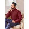 image:imageEkouaer Mens Turtleneck Shirts Ribbed Lightweight Sweater Long Sleeve Casual Pullover Thermal Undershirts SXXLDark Red