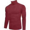 image:imageEkouaer Mens Turtleneck Shirts Ribbed Lightweight Sweater Long Sleeve Casual Pullover Thermal Undershirts SXXLDark Red