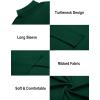 image:imageEkouaer Mens Turtleneck Shirts Ribbed Lightweight Sweater Long Sleeve Casual Pullover Thermal Undershirts SXXLGreen