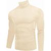 image:imageEkouaer Mens Turtleneck Shirts Ribbed Lightweight Sweater Long Sleeve Casual Pullover Thermal Undershirts SXXLLight Beige